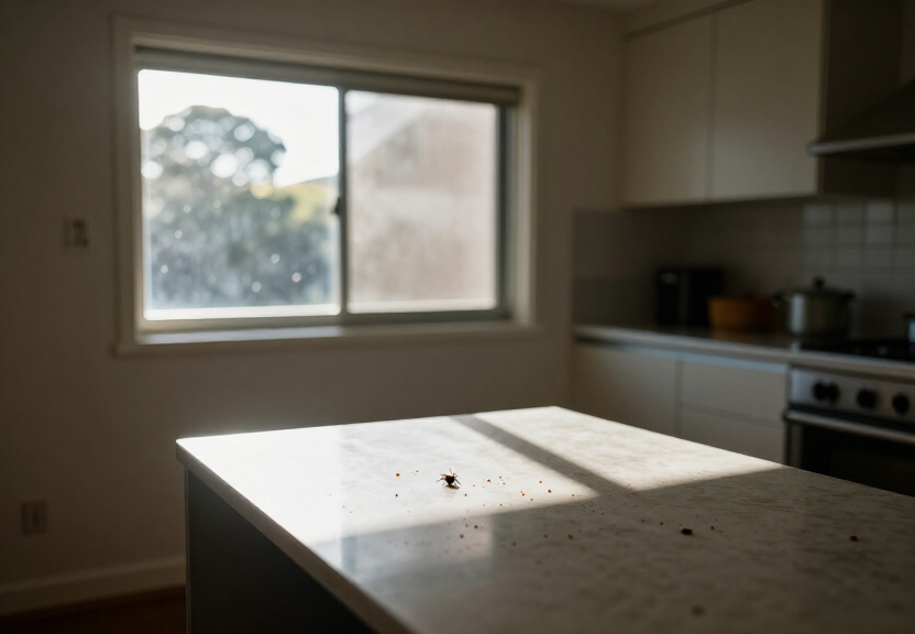 Bed bugs hiding in a Belfield bed frame before treatment
